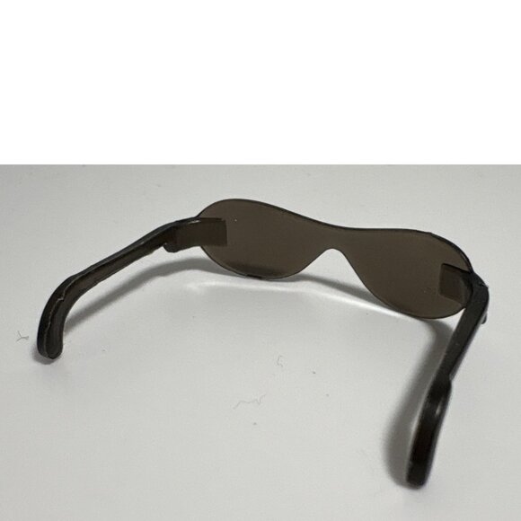 Doll Sunglasses Dark Brown Black Plastic Futuristic Minature - Picture 2 of 3